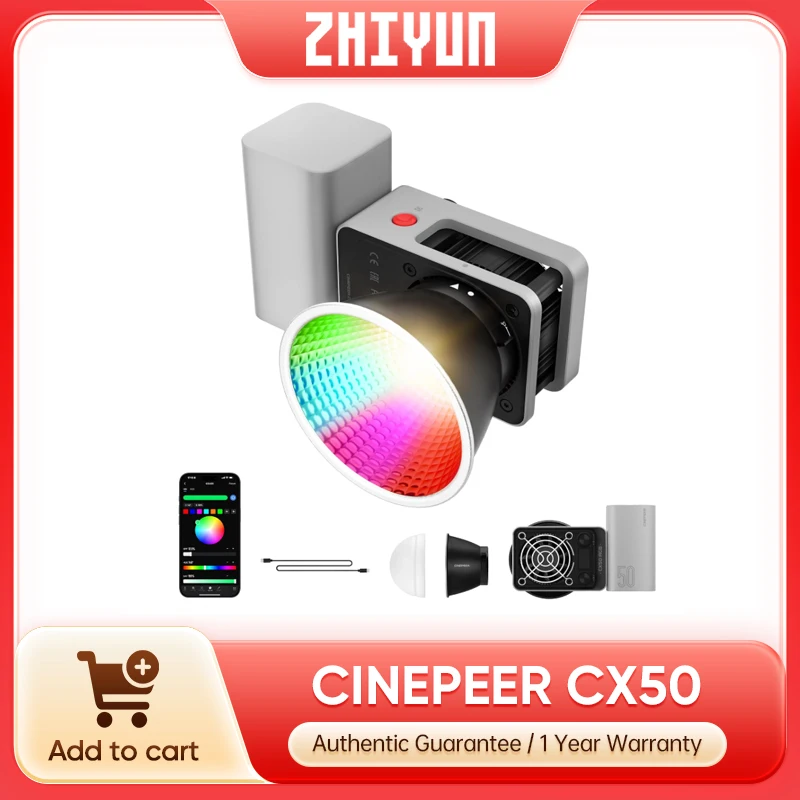 Photography Lighting Kit Portable - Luce video RGB Zhiyun CINEPEER CX50